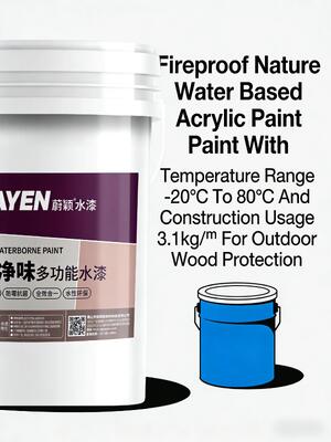 Buen precio Pintura acrílica a base de agua, ignífuga y natural, con rango de temperatura de -20°C a 80°C y uso en construcción de 3.1 kg/m³ para protección de madera en exteriores en línea
